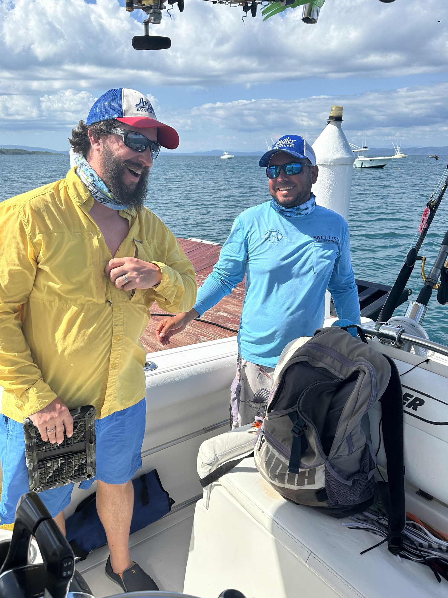 Anglers on deck aboard a Crocodile Bay boat on the Golfo Dulce