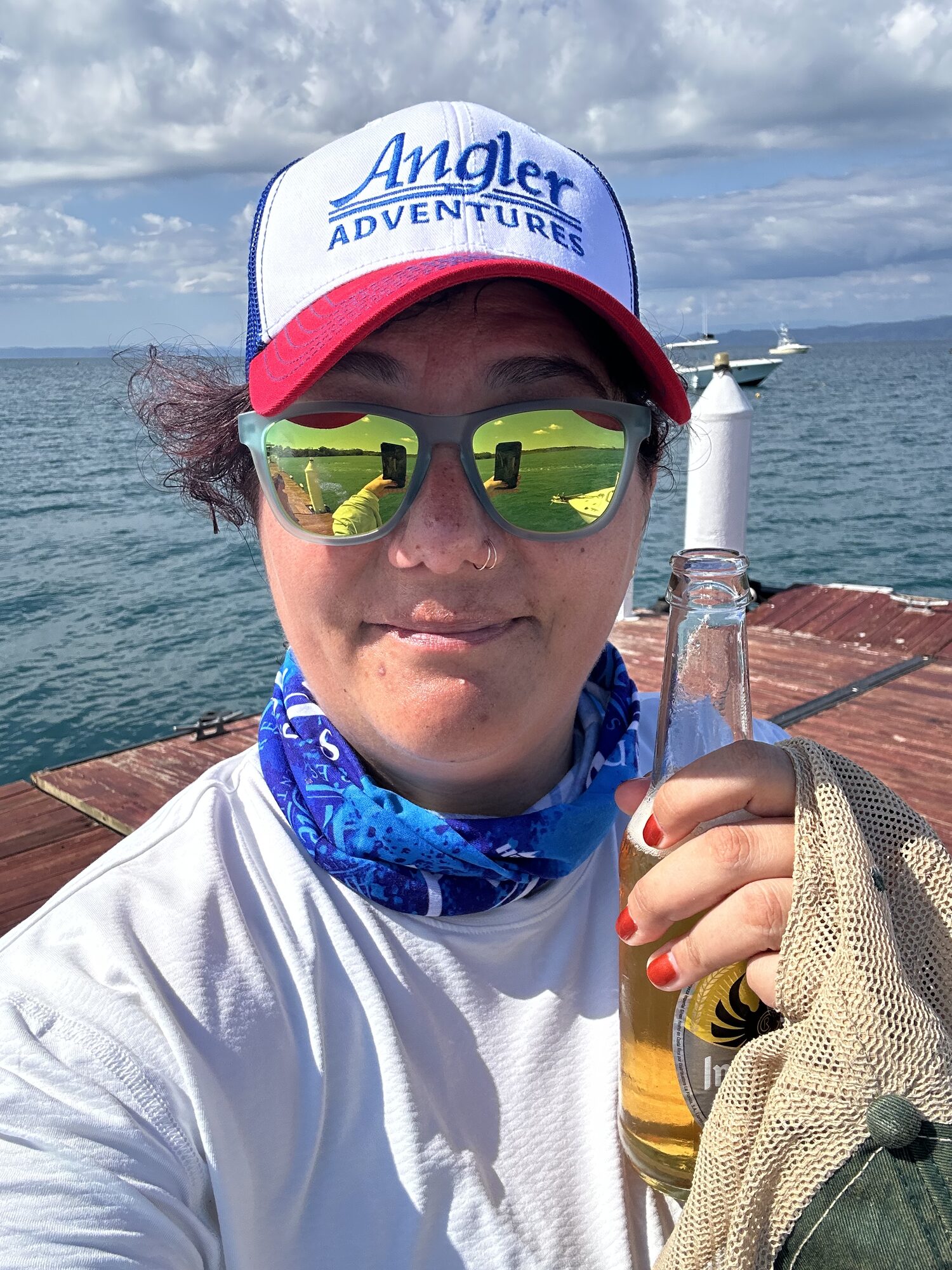 Evan in an Angler Adventures hat at Crocodile Bay on the Osa Peninsula