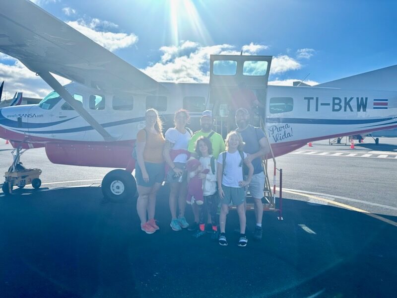 SANSA plane on the ramp at Puerto Jiménez, the domestic flight to Crocodile Bay