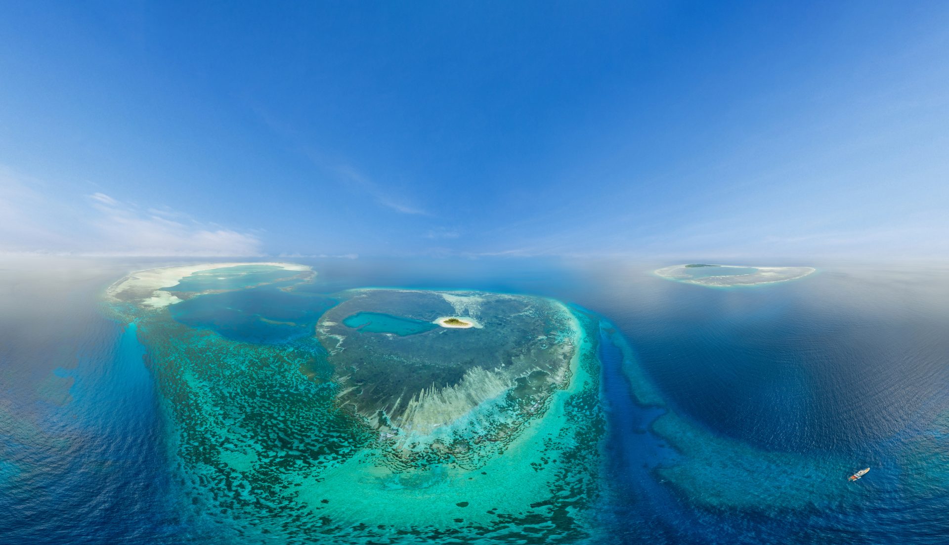 Aerial view of Alphonse Island group, Seychelles