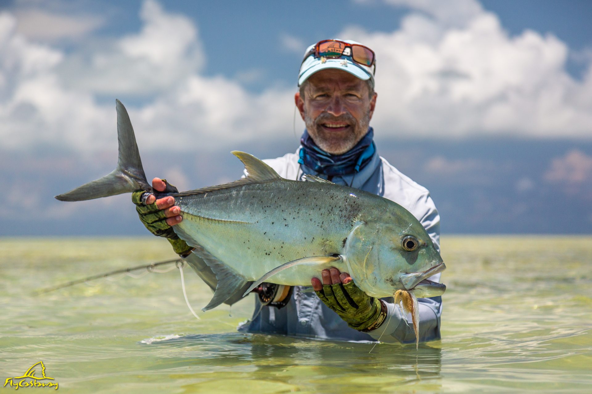 Fly fishing at Providence Atoll, Seychelles
