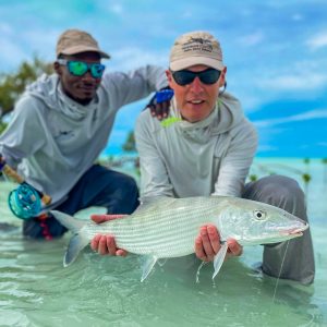 Bahamas bonefish caught by one of our clients on the wading flats