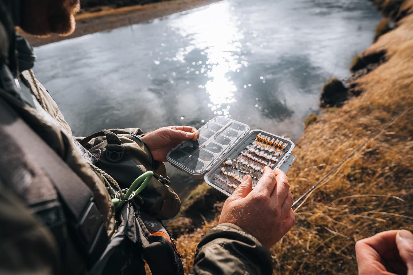 Fly box of terrestrial patterns at El Saltamontes Lodge
