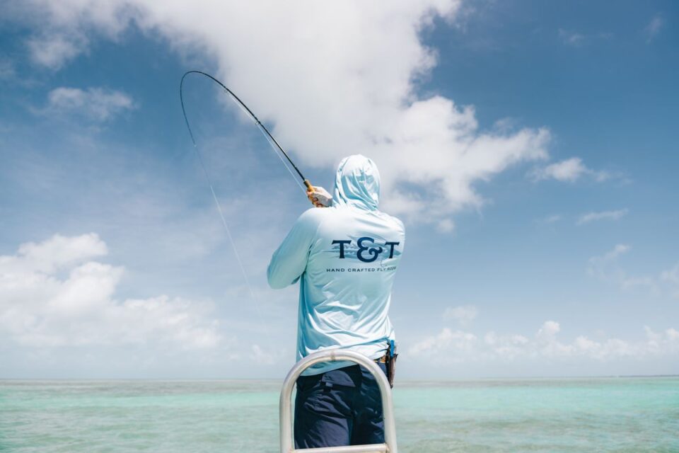 Angler Casting Flats Skiff — Sian Kaan Lodge, Ascension Bay Mexico