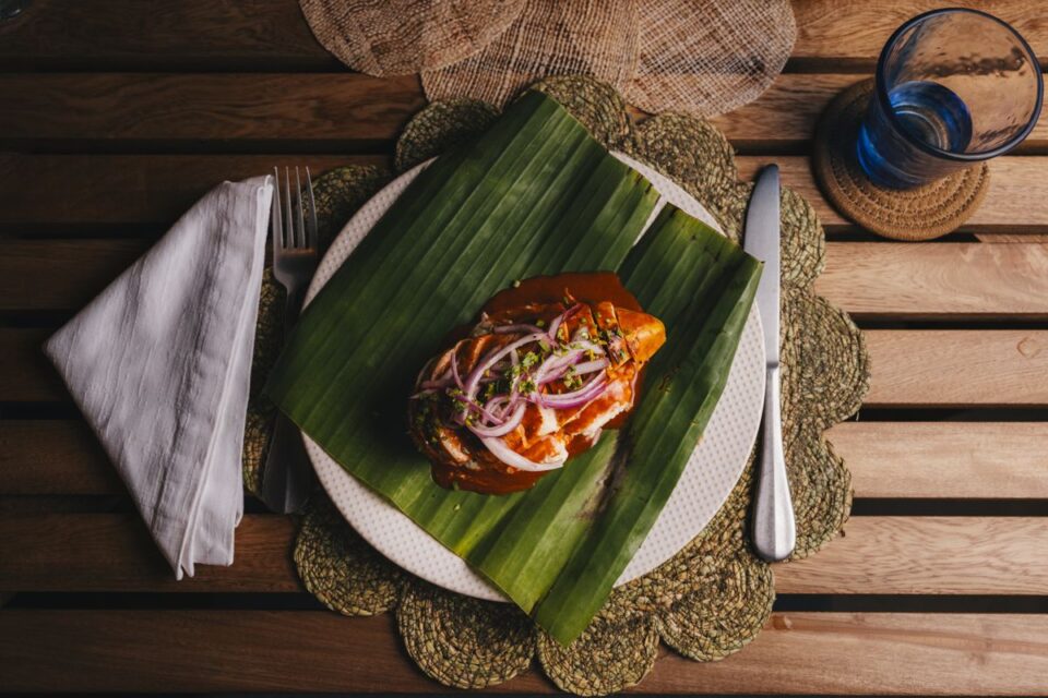 Lodge Seafood Tostada Plate — Sian Kaan Lodge, Ascension Bay Mexico