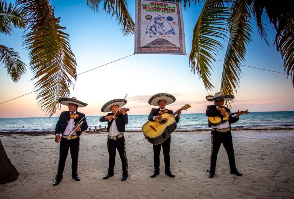 Mariachi Band Beach Sunset — Sian Kaan Lodge, Ascension Bay Mexico