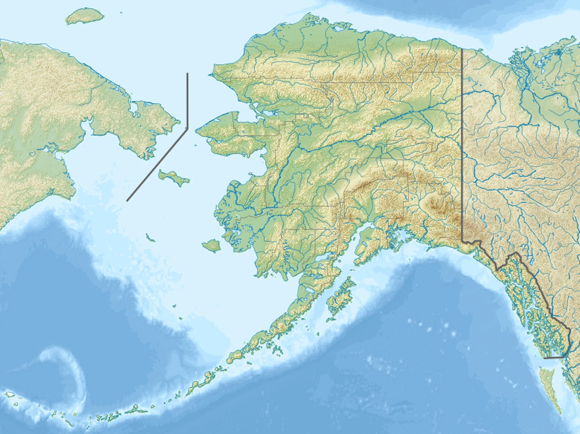 Alaska relief map — Royal Coachman Lodge, Bristol Bay, Alaska