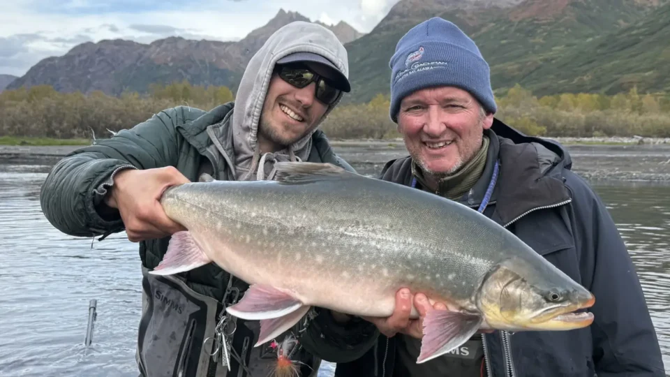 Anglers with Arctic char — Royal Coachman Lodge, Nuyakuk River, Bristol Bay, Alaska
