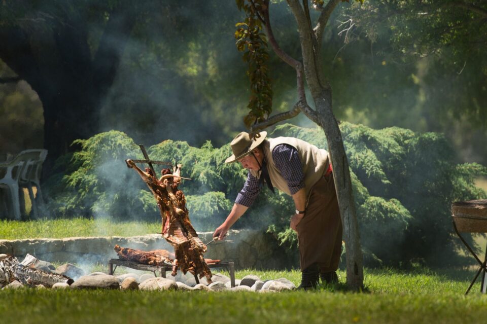 Campfire at Arroyo Verde Lodge, northern Patagonia, Argentina. 2028 Patagonia brown trout Argentina copy for BVL