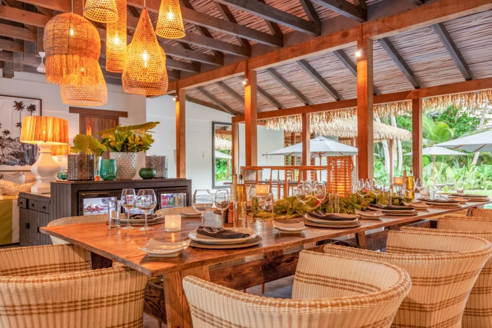 Beach retreat living space — Alphonse Island, Seychelles