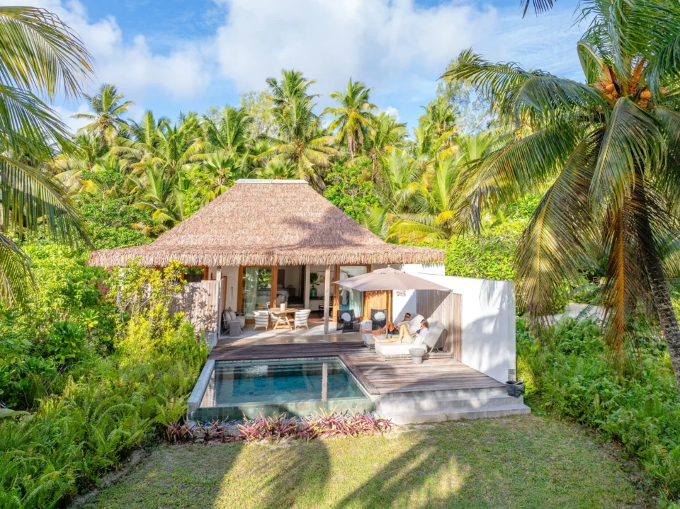 Beach villa aerial — Alphonse Island, Seychelles