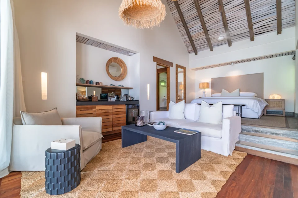 Beach villa living room — Alphonse Island, Seychelles