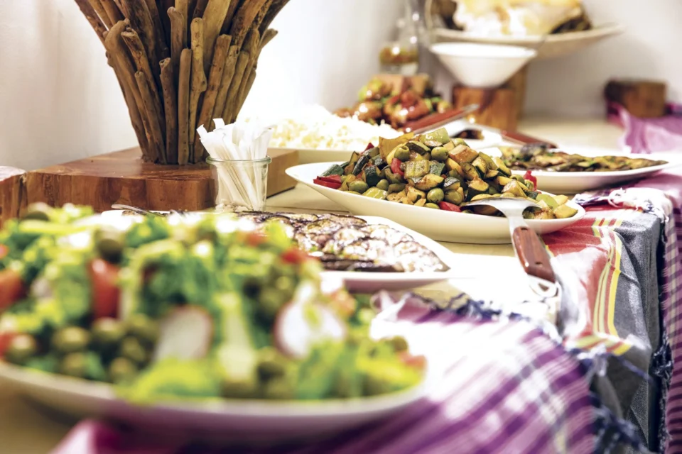 Buffet spread at the lodge — Astove Atoll, Seychelles