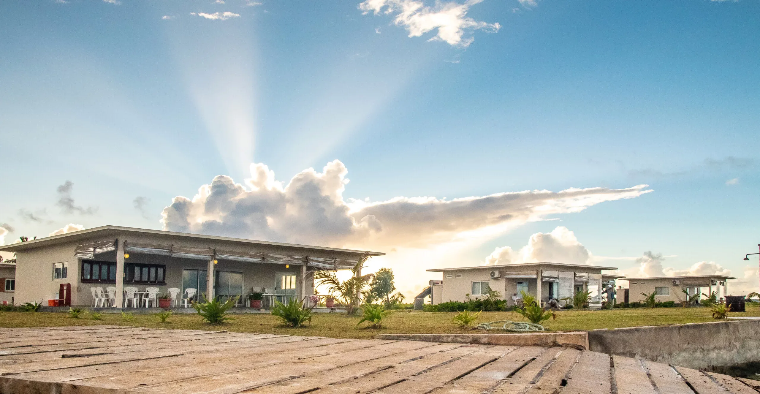 Farquhar lodge at sunset — Farquhar Atoll, Seychelles