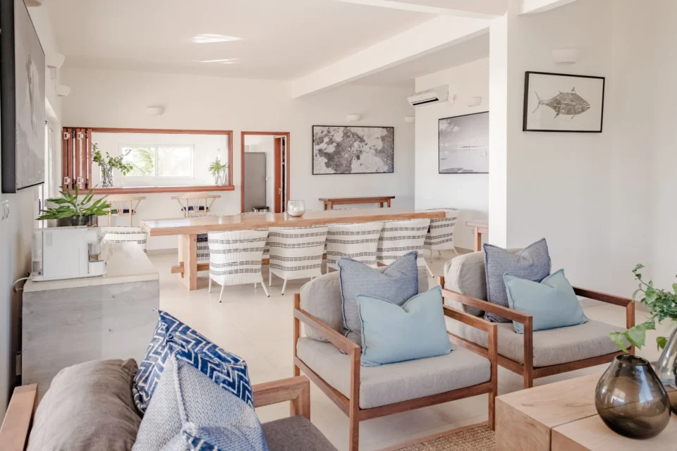 Lodge lounge and living area — Farquhar Atoll, Seychelles
