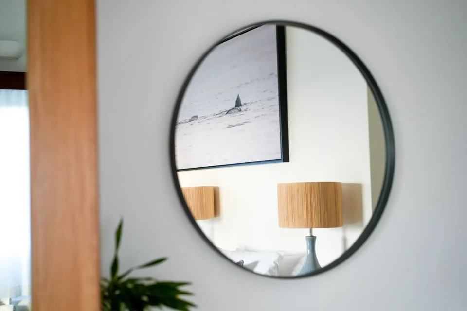 Room detail with fly fishing art — Farquhar Atoll, Seychelles