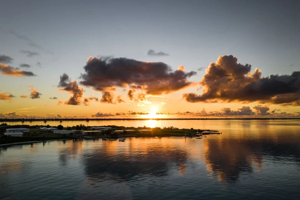 Sunset over the lagoon — Farquhar Atoll, Seychelles