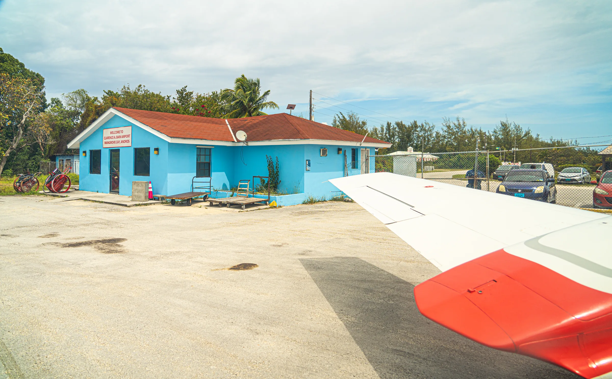 Arrival at Clarence A. Bain Airport, Mangrove Cay, Andros, Bahamas