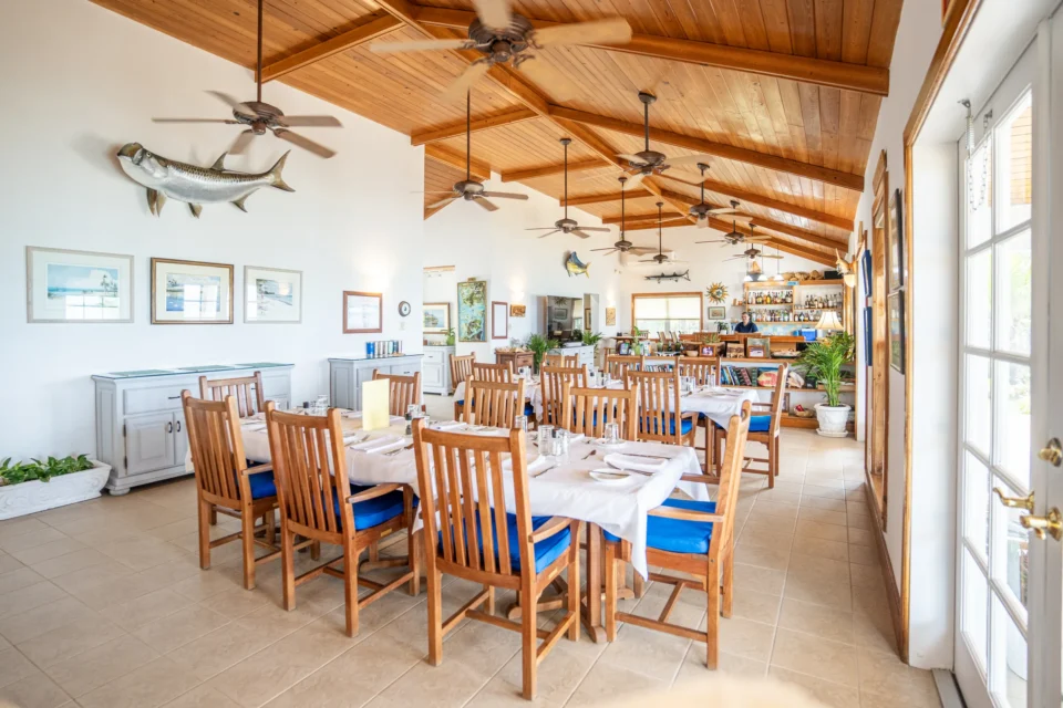 Dining room at Mangrove Cay Club, Andros, Bahamas