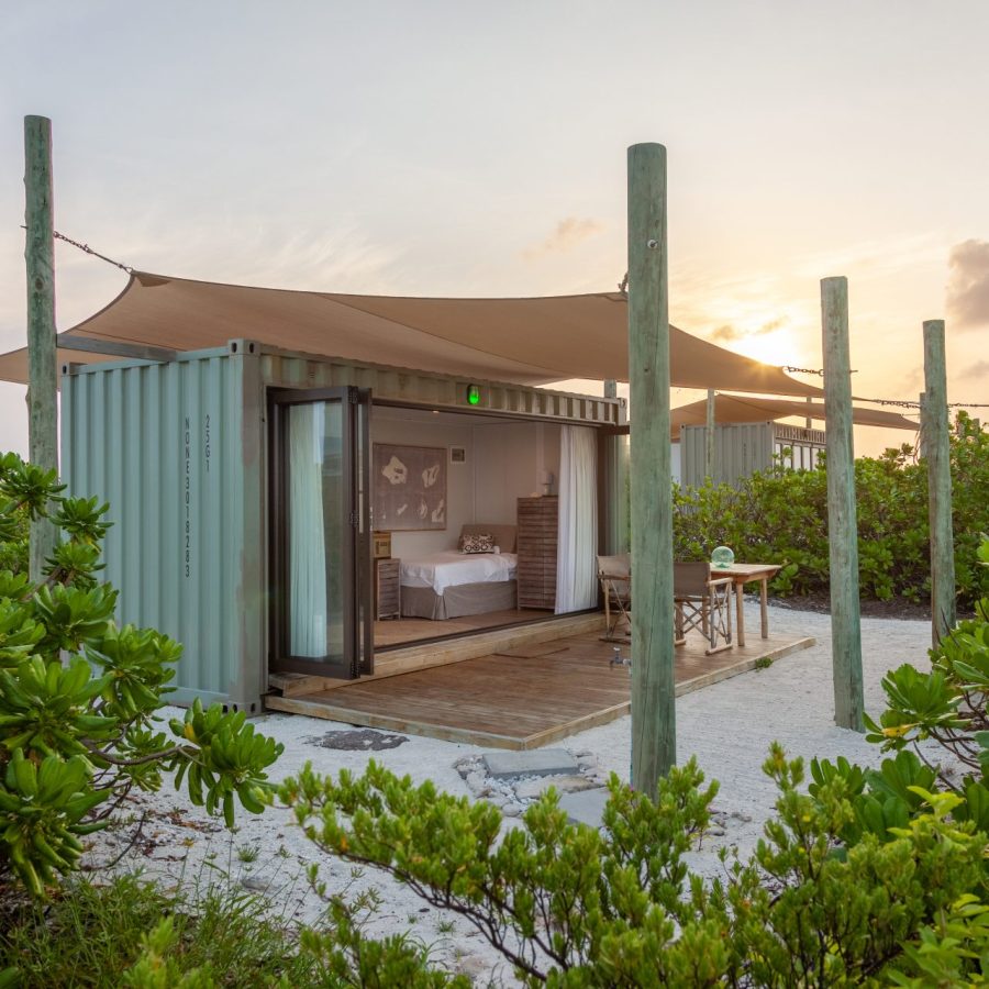 Cosmoledo Eco Pods Exterior Accomodations Seychelles Africa Fly Fishing Angler Adventures